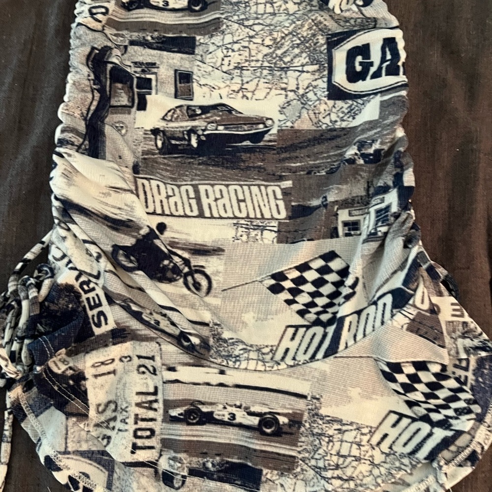 Urban Outfitters Black and White Graphic Blouse